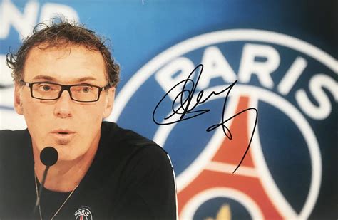 Signed Laurent Blanc Photograph Psg Football Manager Firma Stella