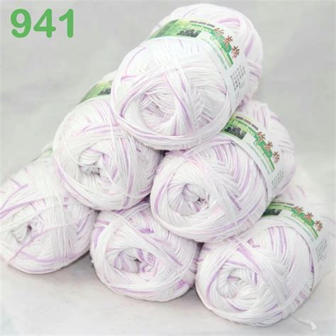 Lot Of 6 Skeins Super Soft Natural Bamboo Cotton Knitting Yarn 941 In