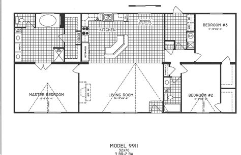 3 bedroom 2 bathroom house plans, floor plans & designs. 3 Bedroom Floor Plan: C-9911 - Hawks Homes | Manufactured ...