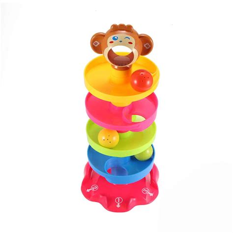 Sunsbell Rolling Ball Pile Tower Baby Toy Rolling Pile Tower Plastic