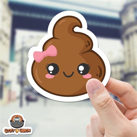 Kawaii Cute Girly Pink Poop Emoji Vinyl Sticker Best Friend Etsy
