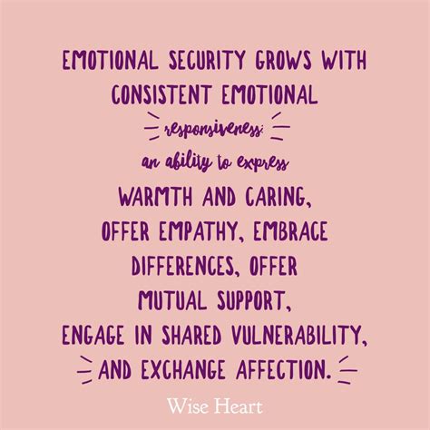 Emotional Security Grows With Consistent Emotional Responsiveness An