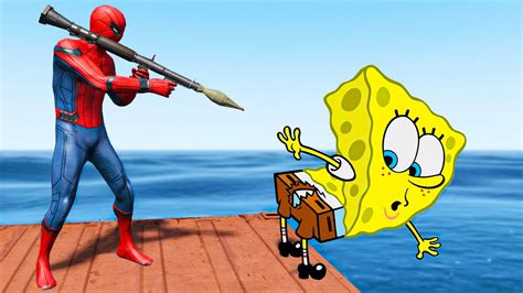 Gta 5 Spiderman Vs Spongebob Epic Ragdolls Ep16 Euphoria Physics