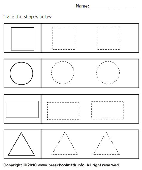Color and trac e number pages. 13 Best Images of Preschool Shape Recognition Worksheets ...