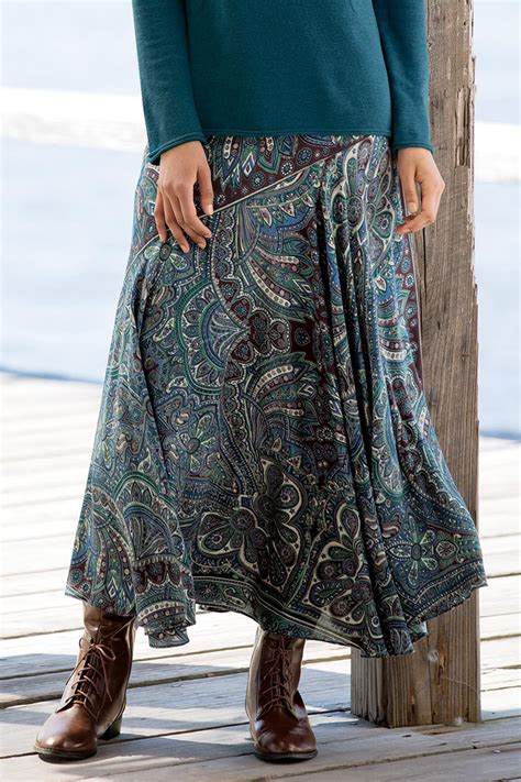 Paisley Print Maxi Skirt Misses Chadwicks Printed Maxi Skirts Maxi