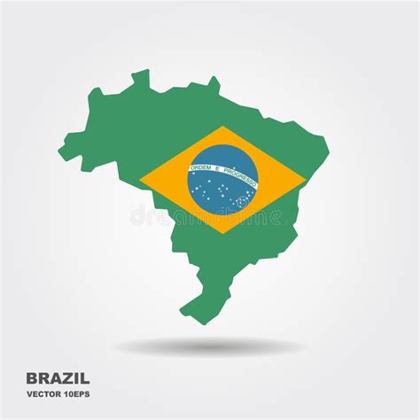Mapa De Brasil Nas Cores Da Bandeira Nacional Vetor Estilizado Da Cor