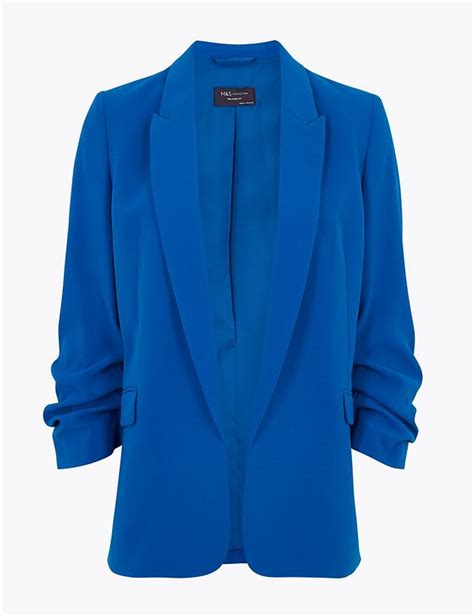 Ruched Sleeve Blazer M S Collection M S Ruched Sleeve Blazer