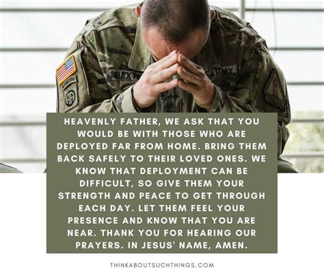 20 Mighty Prayers For Soldiers Think About Such Things