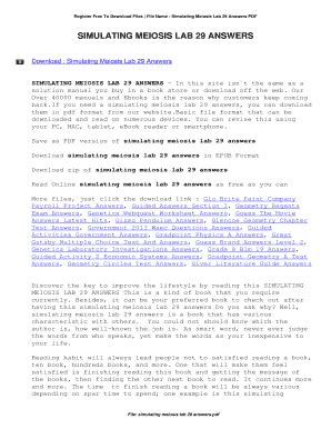 Instructions and help about gizmos circuits answer key form. Fillable Online Simulating Meiosis Lab 29 Answers ...
