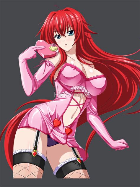 Rias Gremory In Sexy Lingerie With Hearts High School Dxd Anime Manga