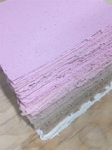 5 Sheets 85x11 Inch Muted Pinks Batch Handmade Paper Eco Friendly
