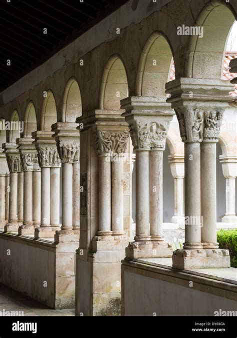 Gothic Columns At The Cloister Of The Monastery Of Celas In Coimbra