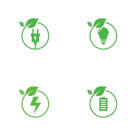 Green Energy Logo Collection Premium Vector