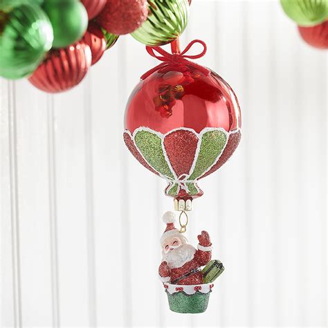 Raz 625 Santa In Hot Air Balloon Glass Christmas Ornament 3952860 Unique Christmas Ornaments