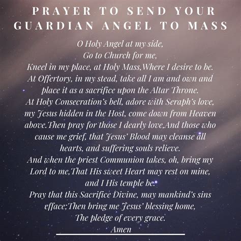 Prayer To Send Your Guardian Angel To Mass On Your Behalf Catholic Link