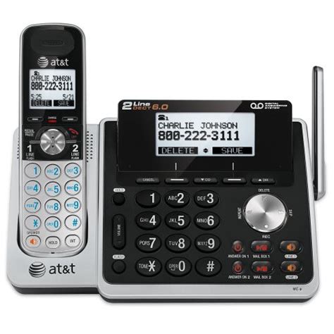 Atandt Tl88102 Dect 60 2 Line Expandable Cordless Phone With Answering