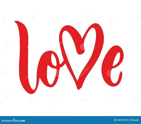 Vector Freehand Letters Love Text Lettering Valentine S Day Stock