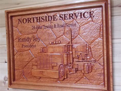 Business Sign Tow Truck Carved Wooden Signs Personalized Etsy