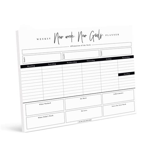 Buy Bliss Collections Weekly Planner Undated Tear Off Sheets