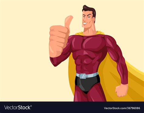 Superhero Giving Thumbs Up Royalty Free Vector Image