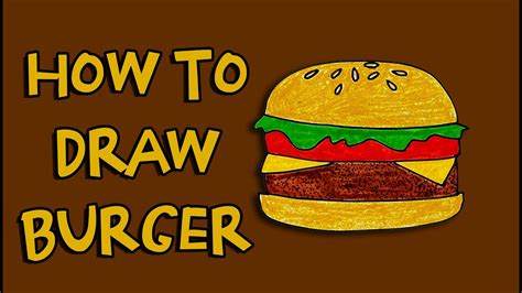 How To Draw A Cheeseburger Easy Drawings For Kids Youtube