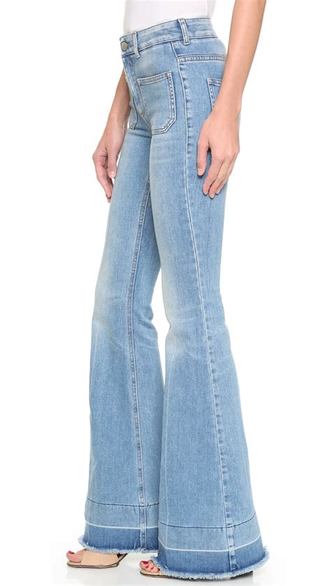 Lyst Stella Mccartney 70s Flare Jeans With Patch Pockets In Blue