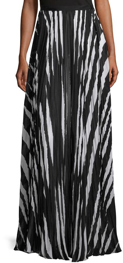 Black And White Striped Maxi Skirts