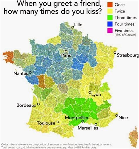 Combien De Kilomètres Sépare La France De La Russie - Combien de bises pour saluer en France ? - DATAVISIONS