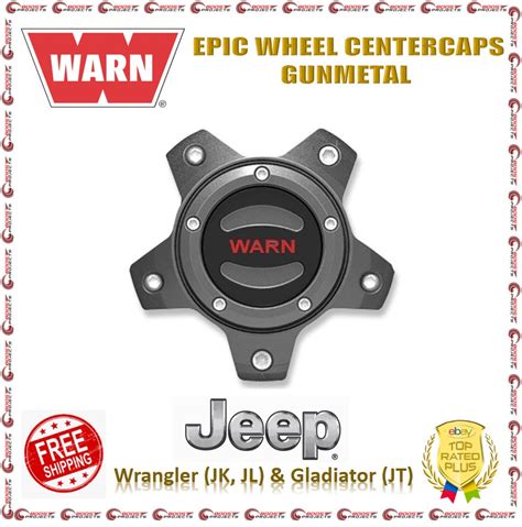 Warn Epic Wheel Center Caps Gunmetal Color For Jeep Wrangler Gladiator Ebay