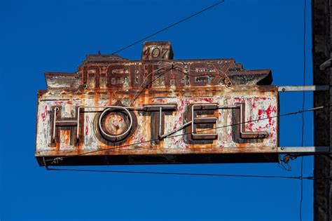 Old Hotel Neon Sign Vintage Neon Signs Neon Signs Ghost Signs