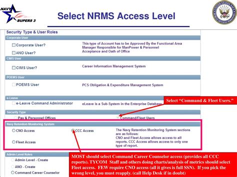 Ppt Navy Retention Monitoring System Nrms Saar And Initial Log In