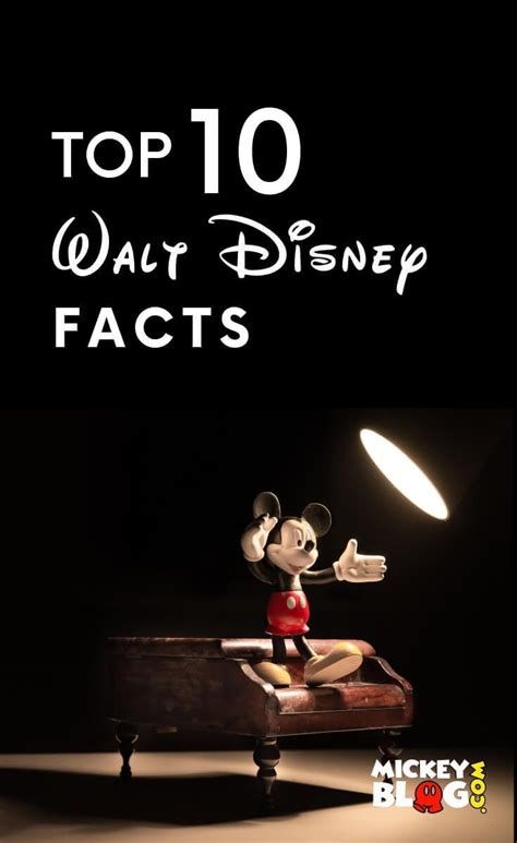 Top 10 Facts About Walt Disney Walt Disney Facts Disney Facts