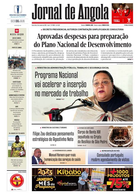Jornal De Angola Sexta 06 De Janeiro De 2023