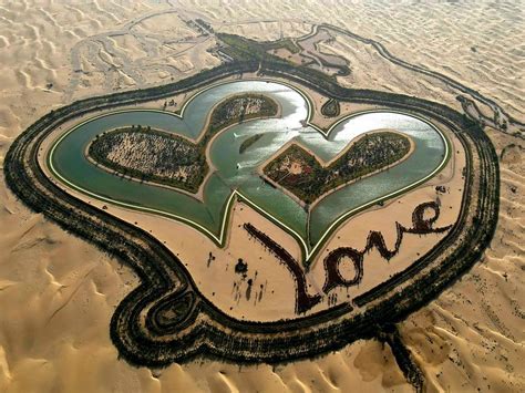 Heart Shaped Lagoons At Al Qudra Lake Dubai