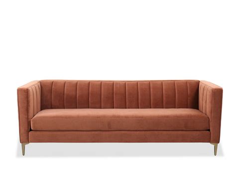 Shop mid century modern sofas and couches from kardiel. Mid-century Modern 90" Tufted Sofa in Orange | Mathis ...