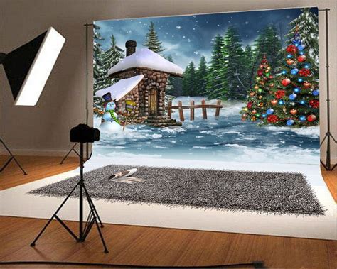 Mohome 7x5ft Backdrop Christmas Cottage Photography Background Fary