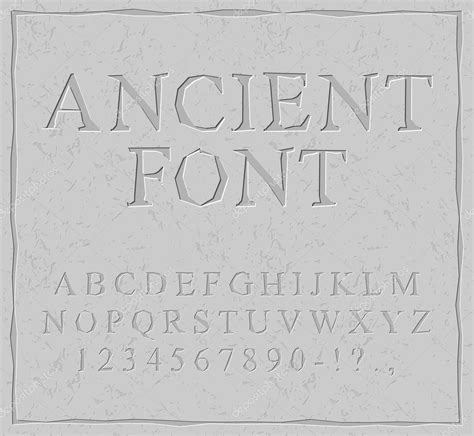 Stone Carving Font Ancient Font Carved On Stone Plate Alphabet