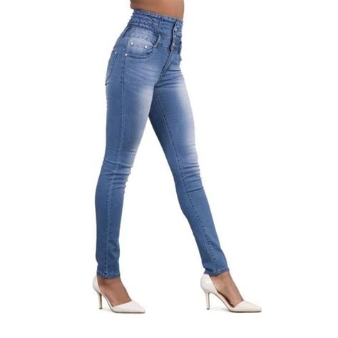Nouveauté Bleu Claire Pantalon En Jeans Femme Slim élastique Taille Haute Sexy Denim Stretch