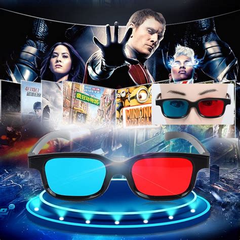 1pcs Black Frame Red Blue Universal 3d Glasses Brand New High Quality Movie Dvd Game Stereo