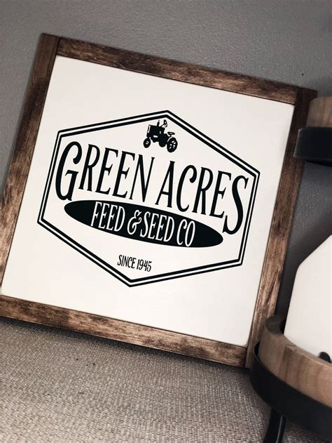 Green Acres Sign Ready To Ship Country Decor Tractor Etsy Country