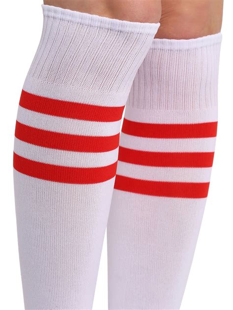White Striped Tube Socks Shein Sheinside