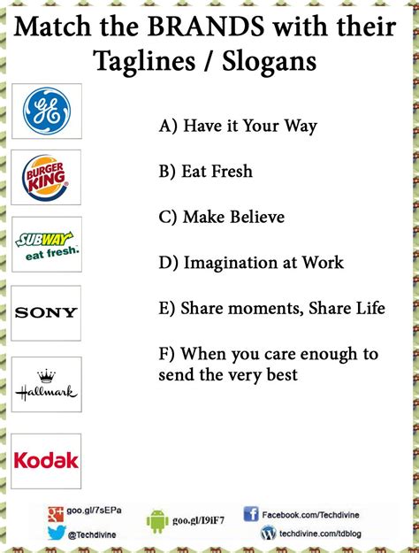 Fun Practice And Test Company Slogan Quiz
