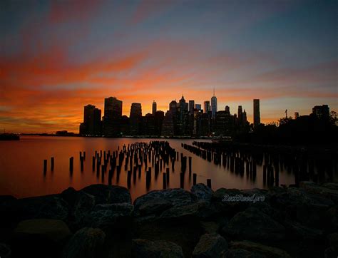 Sunset Long Exposure Of Manhattan From Brooklyn Bridge Park Zack Reed Pro