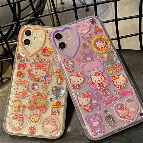 Hello Kitty Resin Phone Case Stickers Of Hello Kitty Etsy