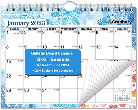 Cranbury Mini Wall Calendar 2023 2024 8x6 Seasons Use To June 2024