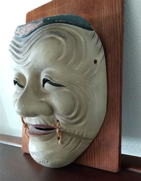 Old Man Japanese Vintage Tengu Oni Noh Mask Hannya Kagura Traditional
