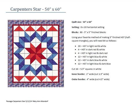 Stunning Carpenters Star Quilt Pattern