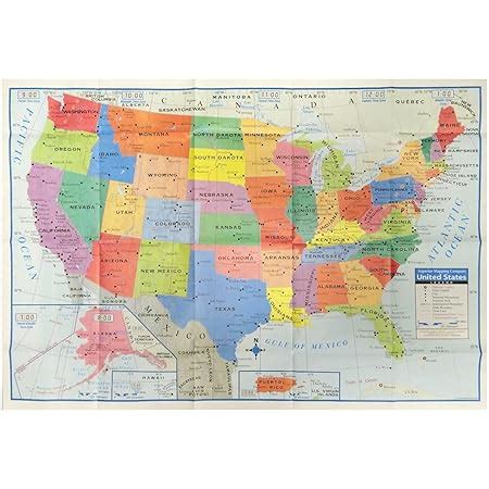 Amazon Superior Mapping Company United States Poster Size Wall Map