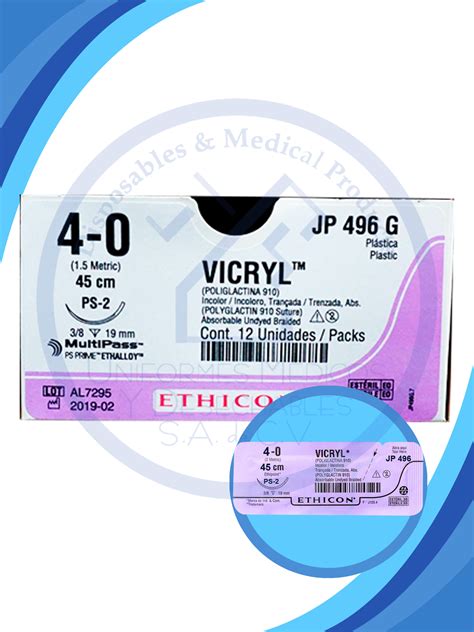 Mc1252 Sutura Vicryl Und 4 0 45cm Ps 2 Pr C12 Piezas Umd