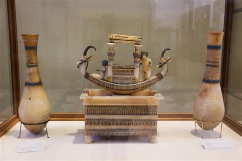 Ancient Antiquities Of Tutankhamon Treasure At Egyptian Museum